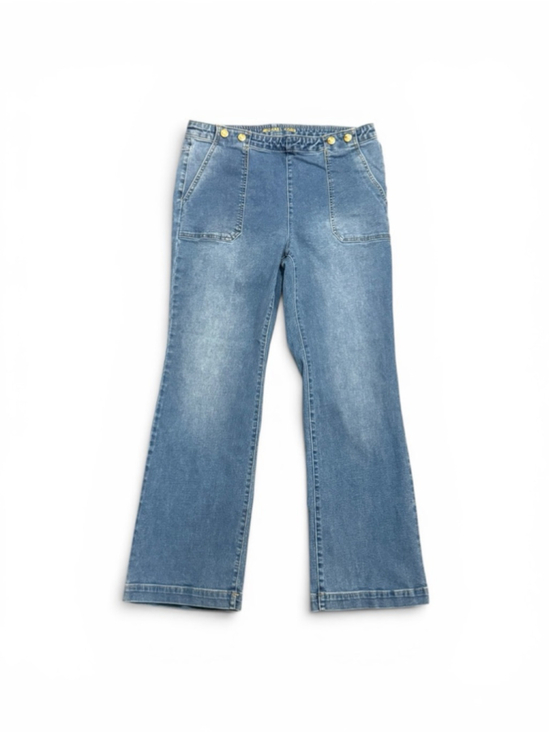 Michael Kors Denim - Michael Kors Women’s Straight Leg Trouser Jeans Stretch Denim Sz 14 Gold Accent